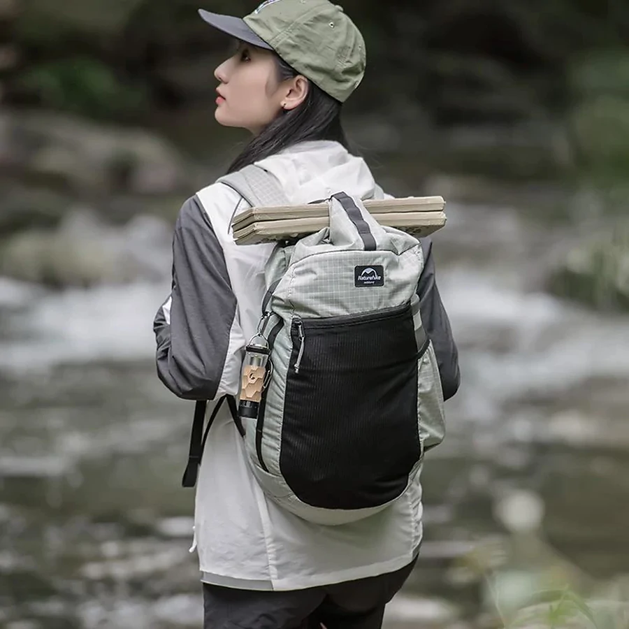 Рюкзак туристический Naturehike NH20BB206, 20л, графит в клетку