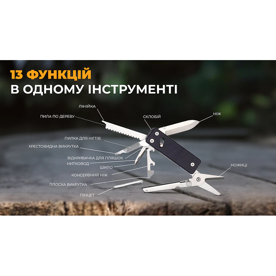Мультитул мини Roxon KS2E, черный