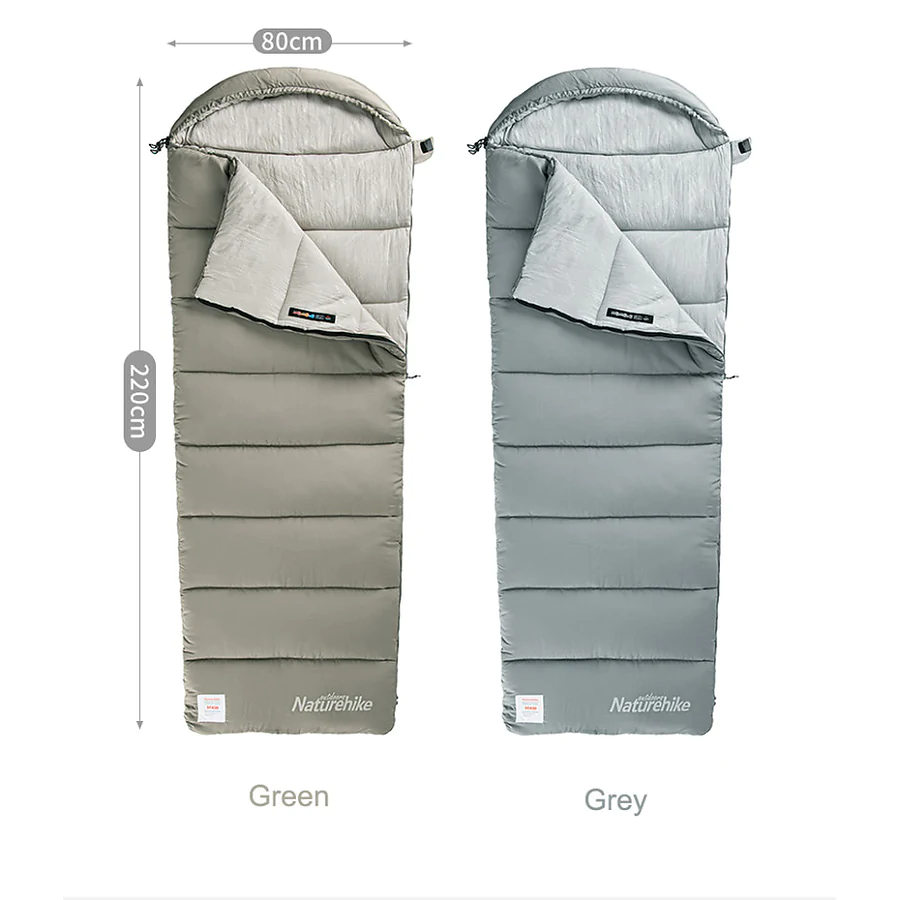 Спальный мешок с капюшоном Naturehike M300 NH20MSD02, зеленый, правый
