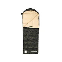 Спальный мешок с капюшоном Naturehike M320 CNK2350WS023, зеленый камуфляж, правый