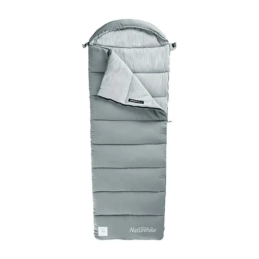 Спальный мешок с капюшоном с обычным мешком для хранения Naturehike M300 CNK2350WS023, серый, правый