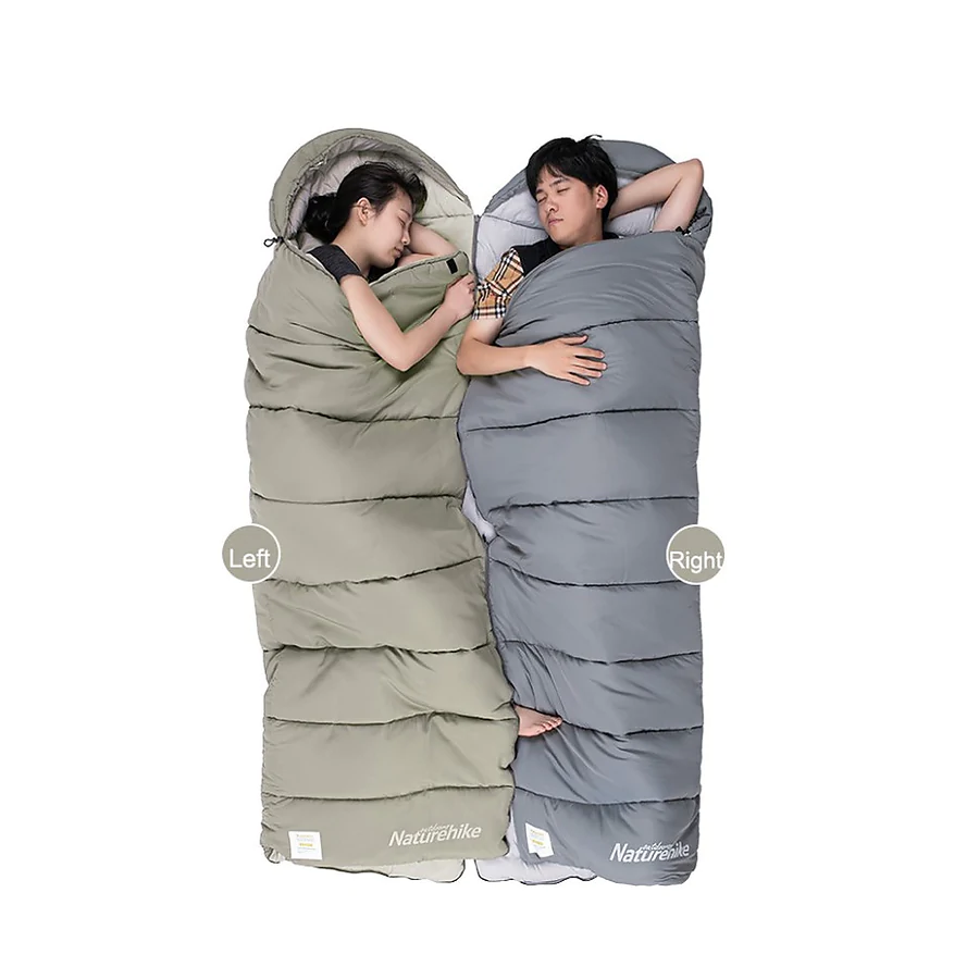 Спальный мешок с капюшоном с обычным мешком для хранения Naturehike M300 CNK2350WS023, серый, правый