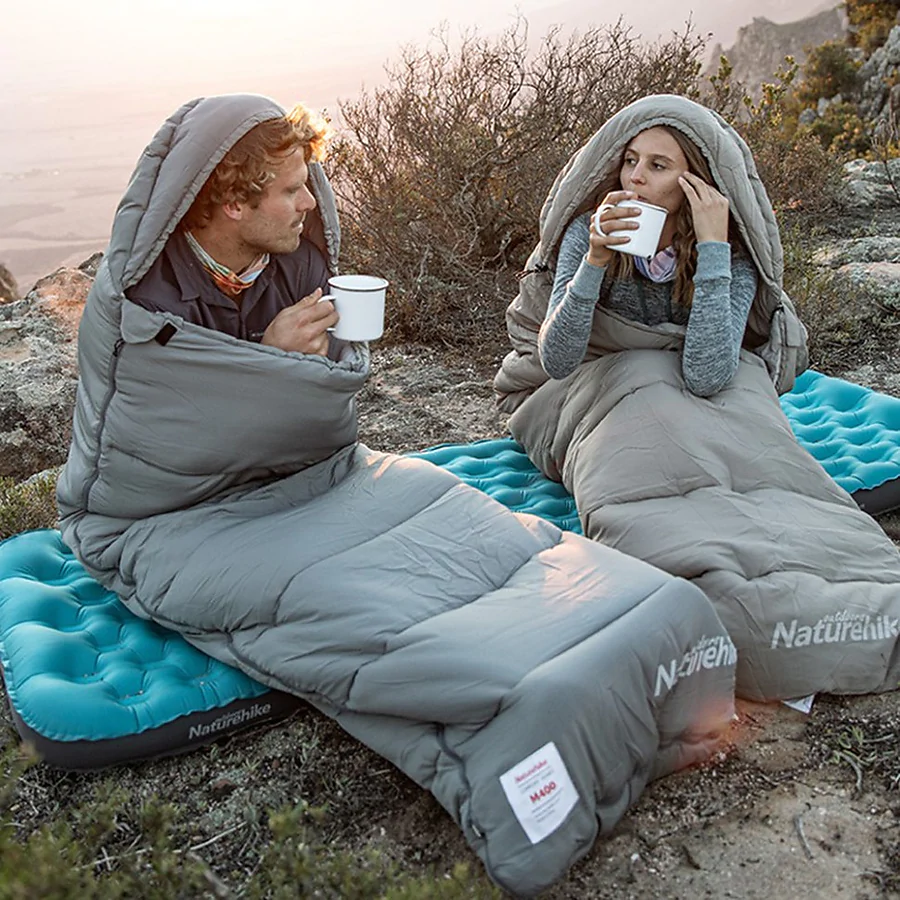 Спальный мешок с капюшоном с обычным мешком для хранения Naturehike M300 CNK2350WS023, серый, правый
