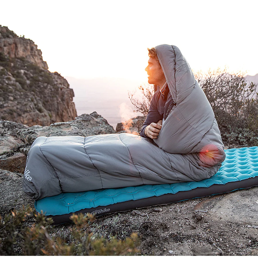Спальный мешок с капюшоном с обычным мешком для хранения Naturehike M300 CNK2350WS023, серый, правый