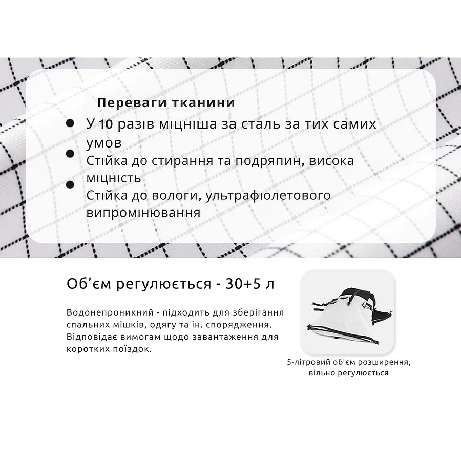 Рюкзак туристичний Naturehike CNK2300016, 30+5л, чорний