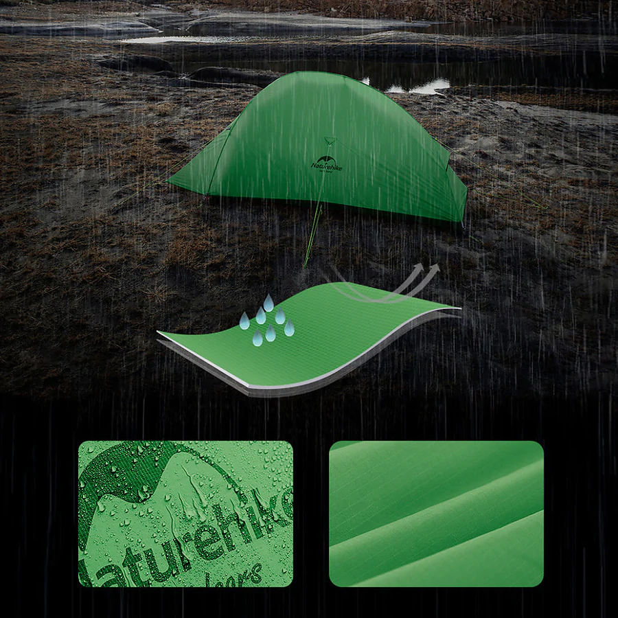 Палатка сверхлегкая одноместная Naturehike Cloud Up Base 1 CNK2450WS032, зеленая