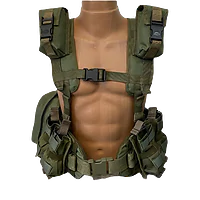 Ременно-плечевая система РПС Warbelt Molle с подсумками. Олива