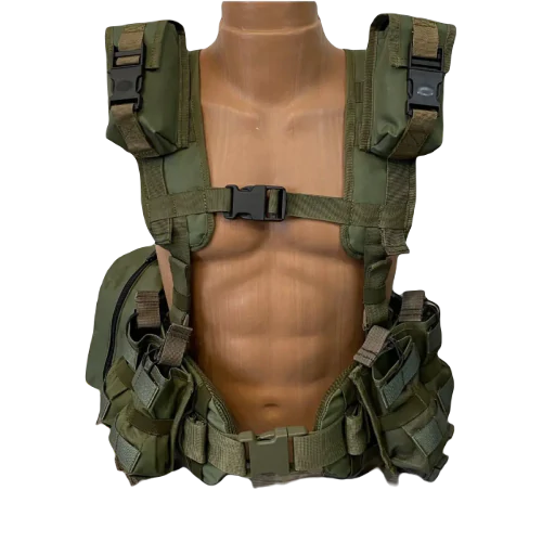 Ременно-плечевая система РПС Warbelt Molle с подсумками. Олива