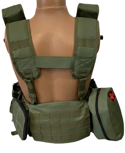 Ременно-плечевая система РПС Warbelt Molle с подсумками. Олива