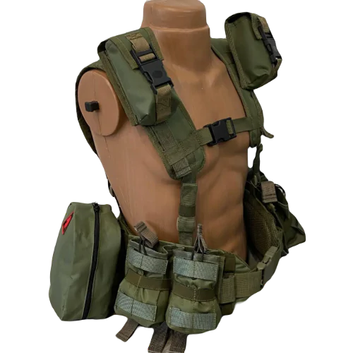 Ременно-плечевая система РПС Warbelt Molle с подсумками. Олива