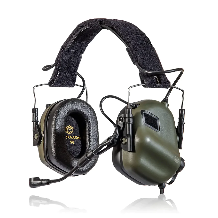 Активні тактичні навушники із мікрофоном Earmor M32 MOD3 Helmet Version. Олива