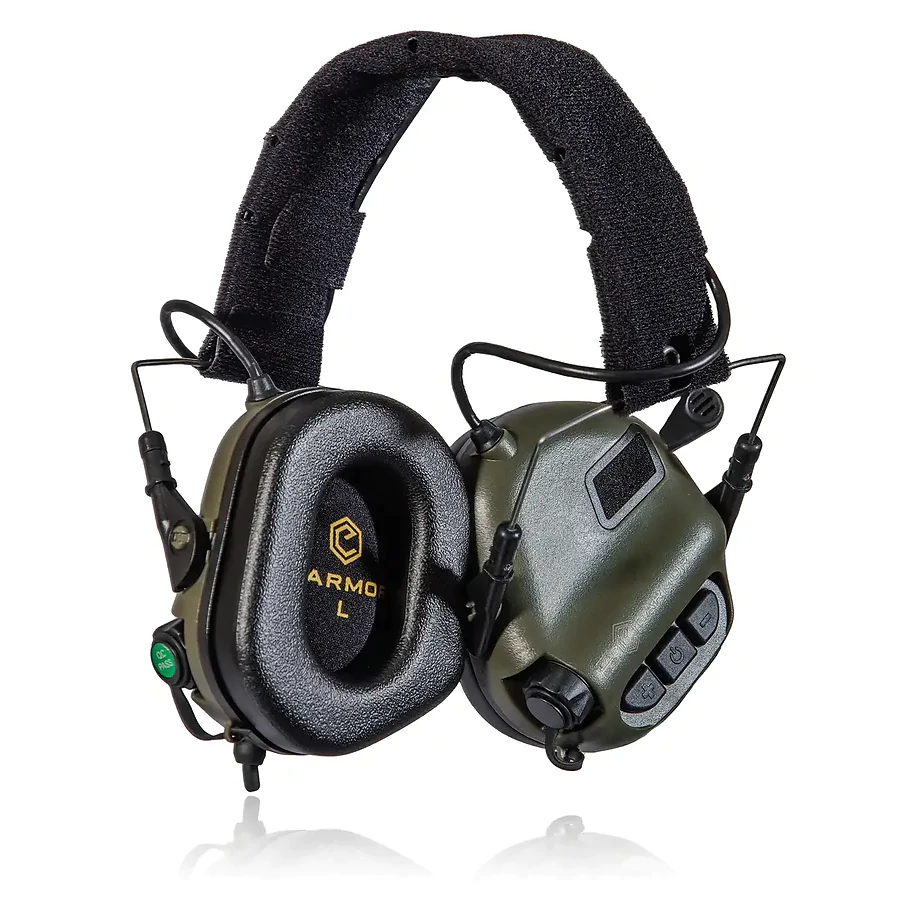 Активні тактичні навушники із мікрофоном Earmor M32 MOD3 Helmet Version. Олива