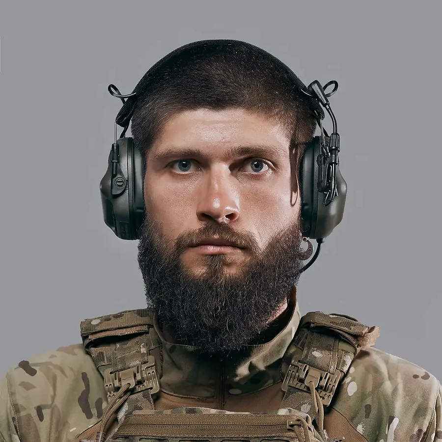 Активні тактичні навушники із мікрофоном Earmor M32 MOD3 Helmet Version. Олива