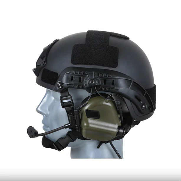 Тактичні навушники EARMOR M32H з кріпленнями під каску ОЛИВА