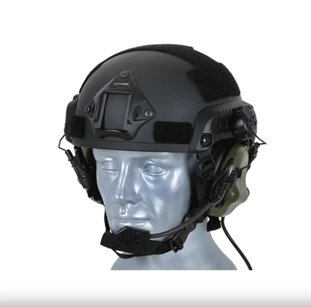 Тактичні навушники EARMOR M32H з кріпленнями під каску ОЛИВА