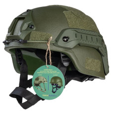 Шлем MICH 2000 Олива. Уровень защиты NIJ IIIA. Защитит от обломков, рикошетов и пистолетных пуль
