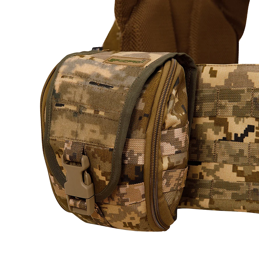 Плитоноска Warmor gen.3 Pro Max. Система быстрого сброса. 7 подсумков. Пиксель ММ14