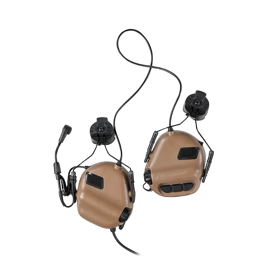 Тактические наушники EARMOR M32H c креплением под каску КОЙОТ