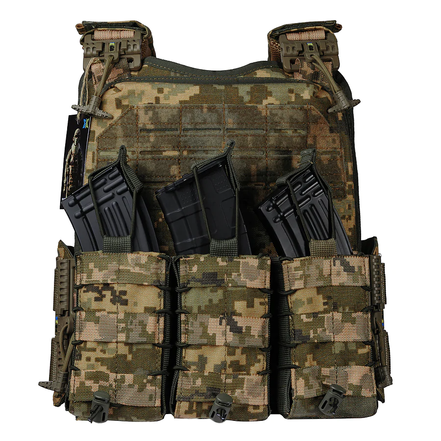 Плитоноска Ares gen.2. 3 подсумка АК. Пиксель ММ14