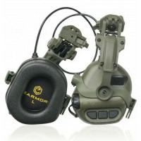 Тактичні навушники EARMOR M32H ОЛИВА з кріпленнями під каску "ЧЕБУРАШКА"