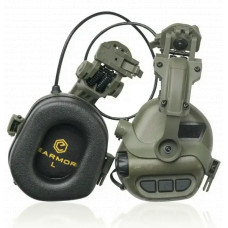 Тактичні навушники EARMOR M31H ОЛИВА з кріпленнями під каску "ЧЕБУРАШКА"