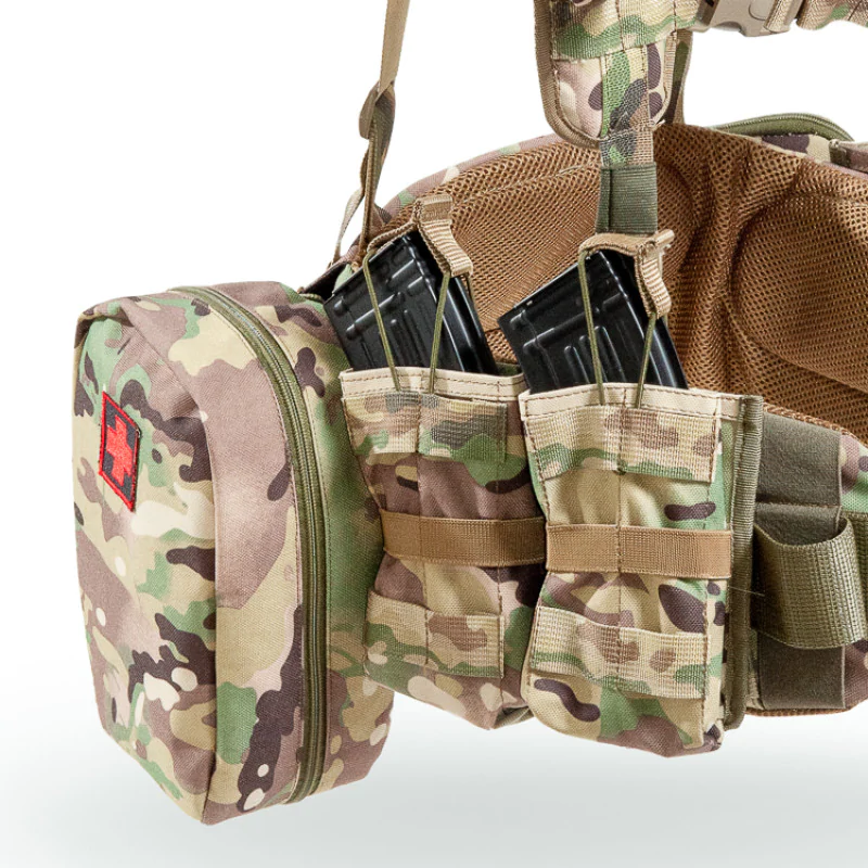Ременно-плечевая система мультикам РПС Warbelt Molle с подсумками с противоосколочным пакетом