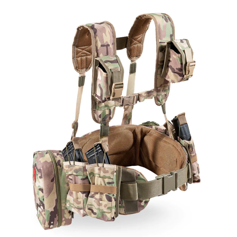 Ременно-плечевая система мультикам РПС Warbelt Molle с подсумками с противоосколочным пакетом