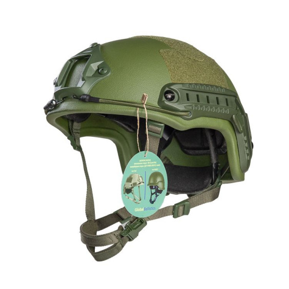 Шлем FAST Олива. Уровень защиты NIJ IIIA. Защитит от обломков, рикошетов и пистолетных пуль