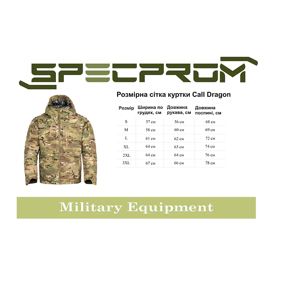 Куртка тактична Call Dragon Multicam з підкладкою Omni-Heat