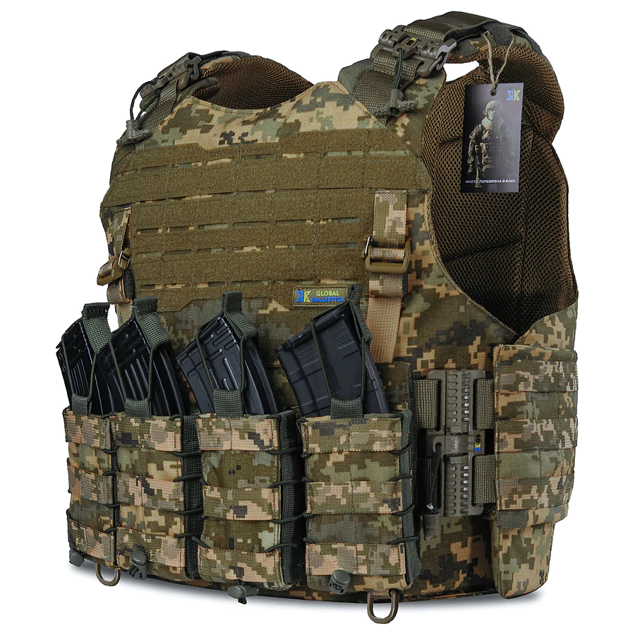 Плитоноска Warmor gen.4 Пиксель. 4 подсумка.
