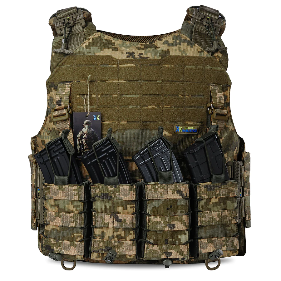 Плитоноска Warmor gen.4 Пиксель. 4 подсумка.