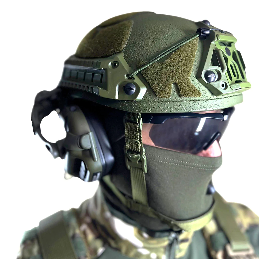 Комплект тактический бронешлем Sestan-Busch Helmet BK-ACH-HC с активными наушниками Earmor M32 (X). Олива. (M/L)