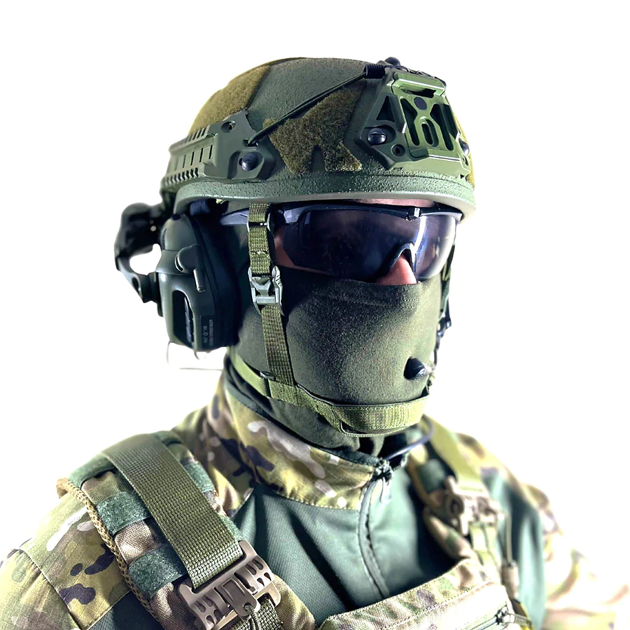 Комплект тактический бронешлем Sestan-Busch Helmet BK-ACH-HC с активными наушниками Earmor M32 (X). Олива. (M/L)