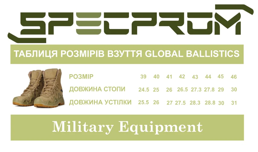 Берцы тактические Global Ballistics WATERPROOF. Койот