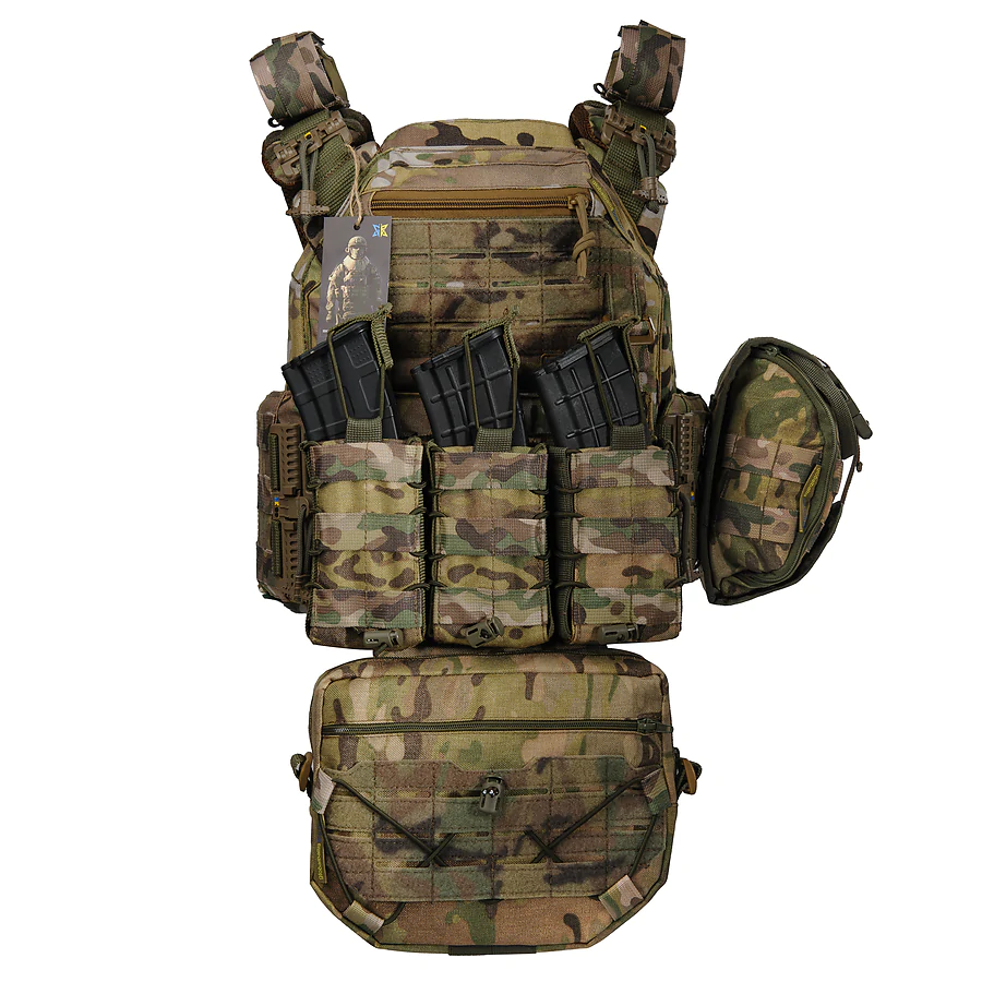 Плитоноска женская Warmor gen.3 FL MAX (for Ladies). С максимальным набором подсумков, быстрым боковым и верхним сбросом (без плит). Мультикам.