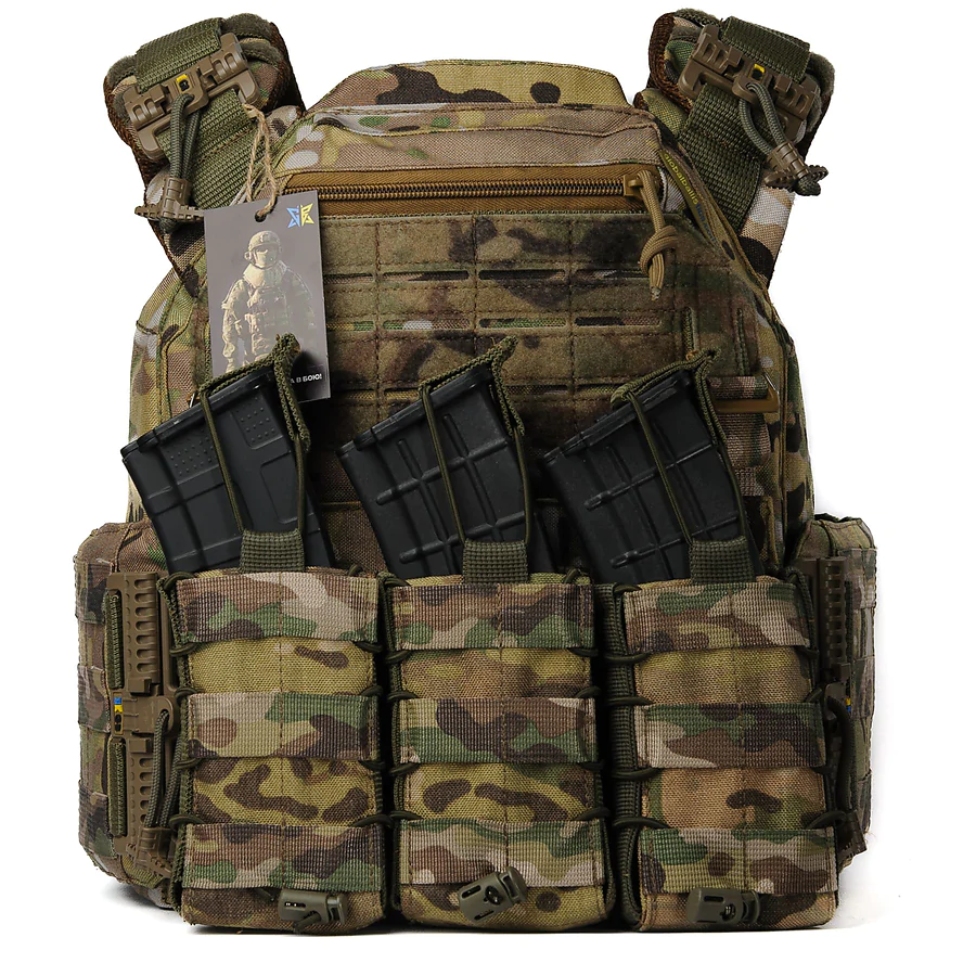 Плитоноска женская Warmor gen.3 FL (for Ladies). С подсумками под магазины АК и быстрым боковым и верхним сбросом (без плит). Мультикам.