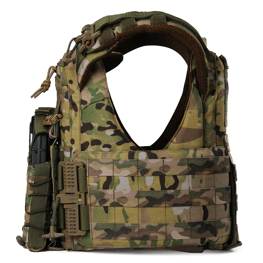 Плитоноска женская Warmor gen.3 FL (for Ladies). С подсумками под магазины АК и быстрым боковым и верхним сбросом (без плит). Мультикам.