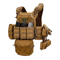 Плитоноска Warmor gen.3 Pro Max XL Койот. Система быстрого сброса. 7 подсумок. (Большого размера)