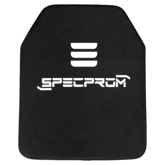 Керамическая бронеплита SPECPROM Sic+PE 6-го класса. Вес 2.3 кг. Размер 25 на 30 см. Черная