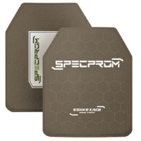 Керамічна бронеплита SPECPROM CAP6-M Sic+PE  6-го класу. Вага 2.9 кг. Розмір 25 на 30 см. Олива.