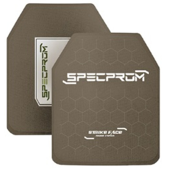 Керамічна бронеплита SPECPROM CAP6-L Sic+PE  6-го класу. Вага 3.2 кг. Розмір 26 на 33 см. Олива.