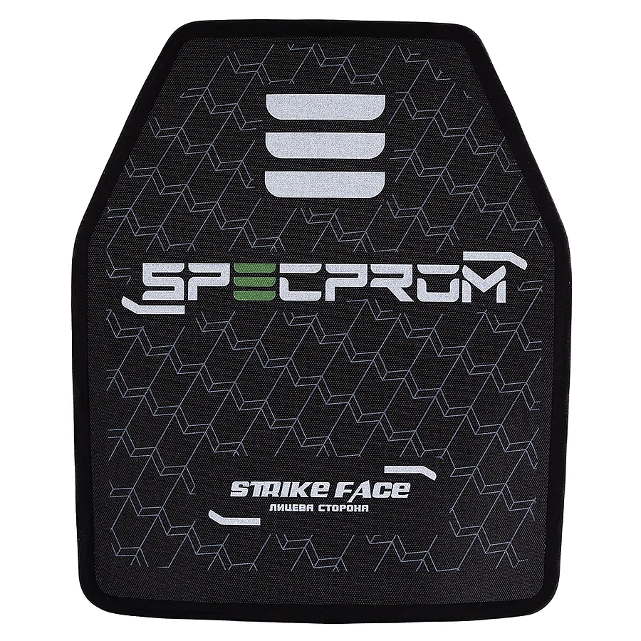 Поліетиленова бронеплита SPECPROM S-Line 3-го класу. Вага 1,4 кг. Розмір 25 на 30 см. Чорна.