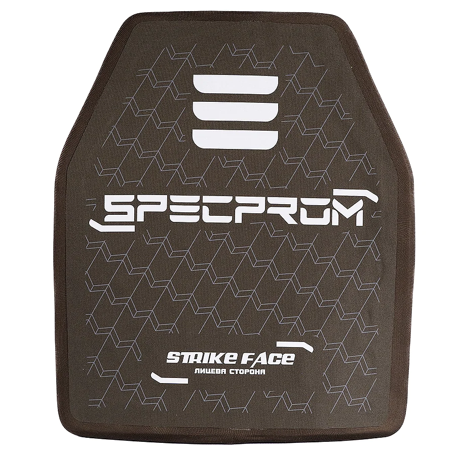 Керамическая бронеплита SPECPROM S-Line 5-го класса. Вес 2.49 кг. Размер 25 на 30 см. Олива