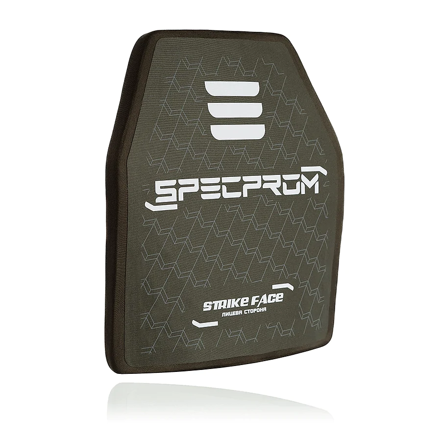 Керамическая бронеплита SPECPROM S-Line 5-го класса. Вес 2.49 кг. Размер 25 на 30 см. Олива