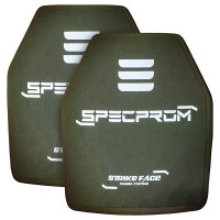 Комплект керамических бронеплит SPECPROM 5-го класса. Вес 2.49 кг. Размер 25 на 30 см. Олива. 2 шт.