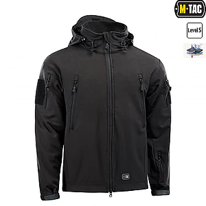 Куртка M-Tac Soft Shell с подстежкой Black. Черная
