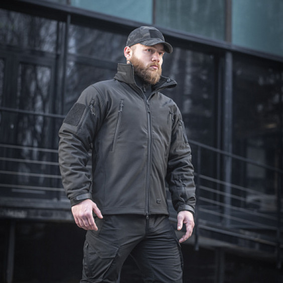 Куртка M-Tac Soft Shell с подстежкой Black. Черная