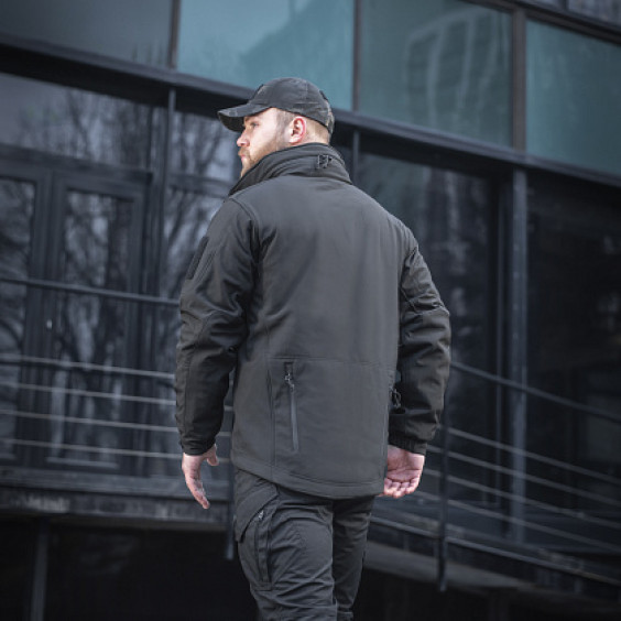 Куртка M-Tac Soft Shell с подстежкой Black. Черная