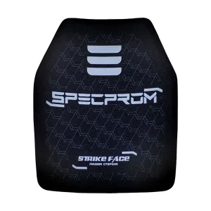 Полимерная бронеплита SPECPROM 3-го класса. Вес 1,58 кг. Размер 26 на 33 см. Черная