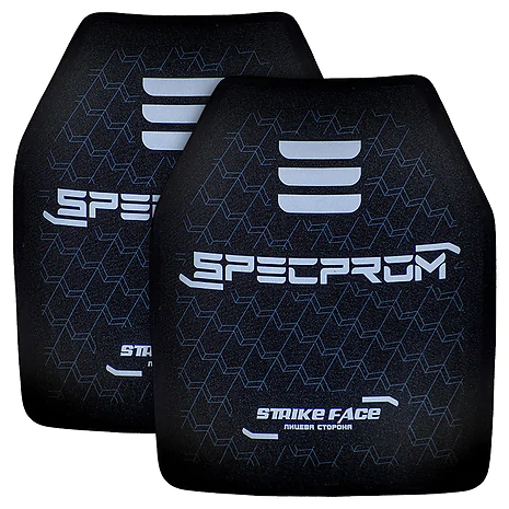 Комплект полиэтиленовых бронеплит SPECPROM 3-го класса. Вес 1,58 кг. Размер 26 на 33 см. Черная. 2 шт.